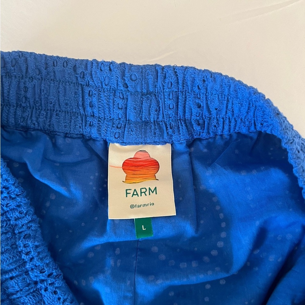 FARM Rio Blue Pineapple Eyelet Shorts - Picture 7 of 9